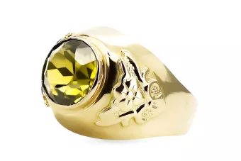 14k žlté zlato Žltý peridot  Vintage style vrc078y